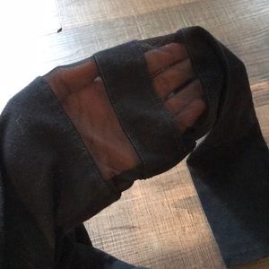 Mesh Sleeve Cutout Crop Top